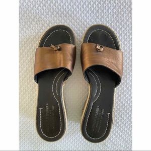 Donald J. Pliner Bronze Espadrille Wedge Sandals